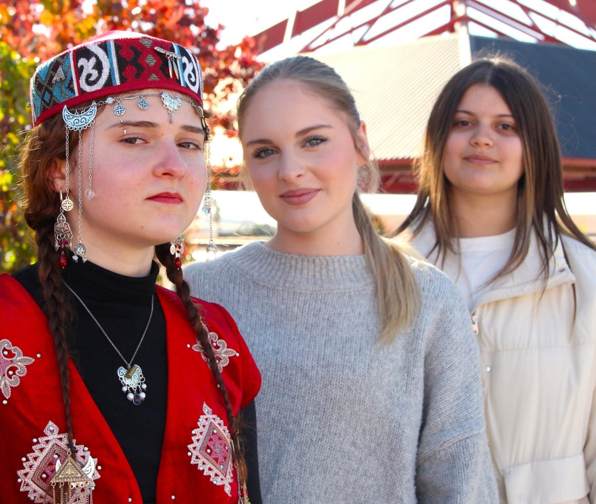 Granite Hills has three international students for the 2024-25 school year. They are pictured, from left, Eva Episheva, Hannah Forberg and Nina Pandilovska.