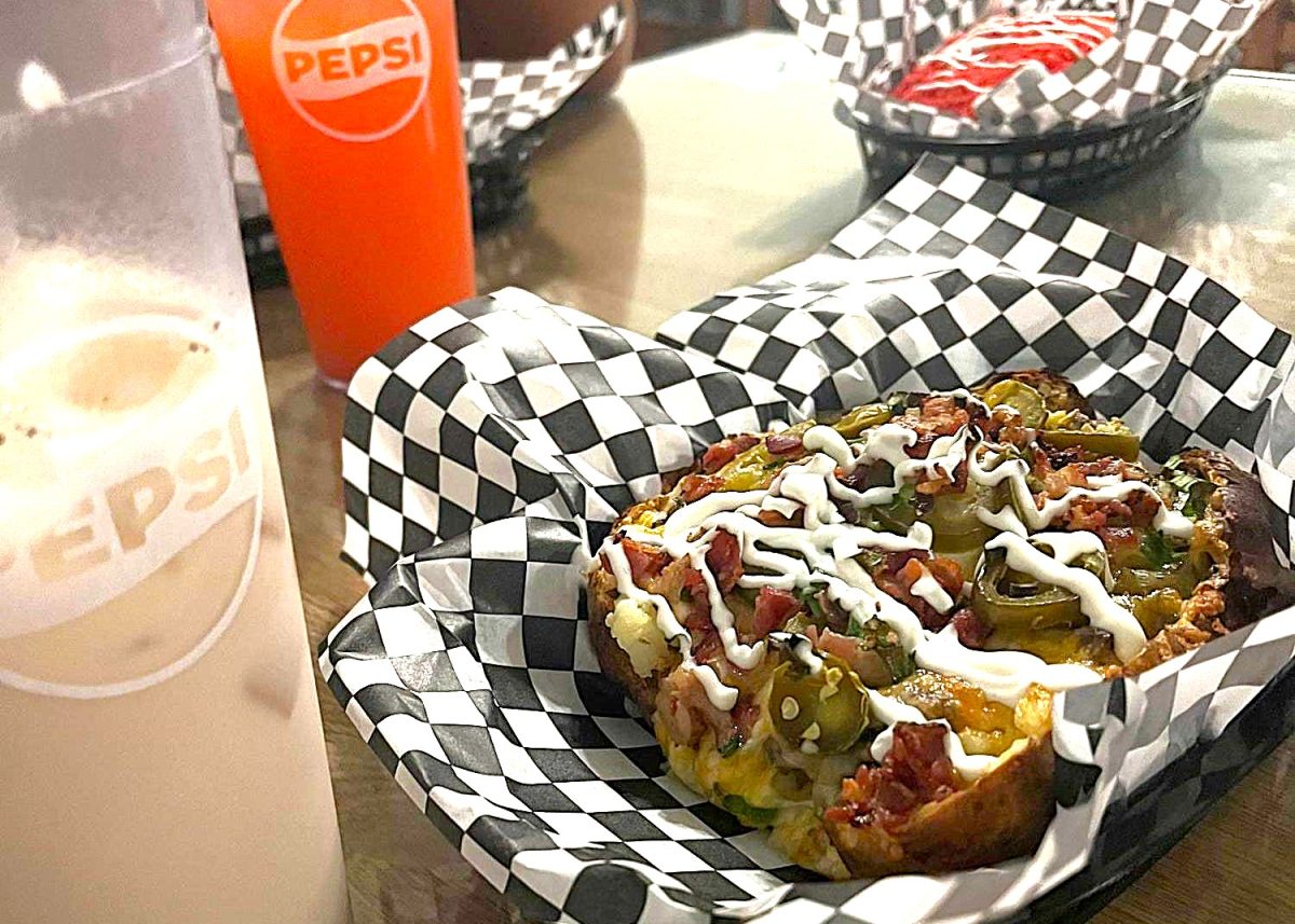 The asada baked potato is a favorite dish at Papas The Loaded Baked Potato Company.