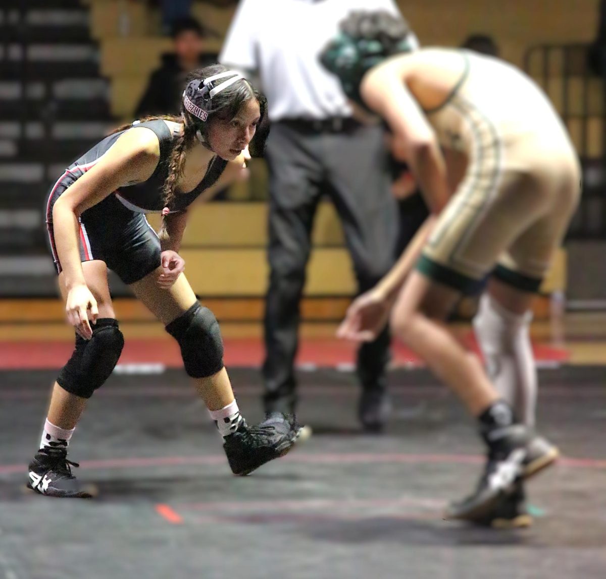 Granite Hills sophomore Angie Perez wrestles during a league match Jan. 14 at Granite Hills. 