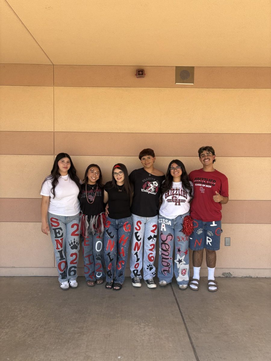 Seniors showing off their Senior Jeans on Friday’s Spirit Day