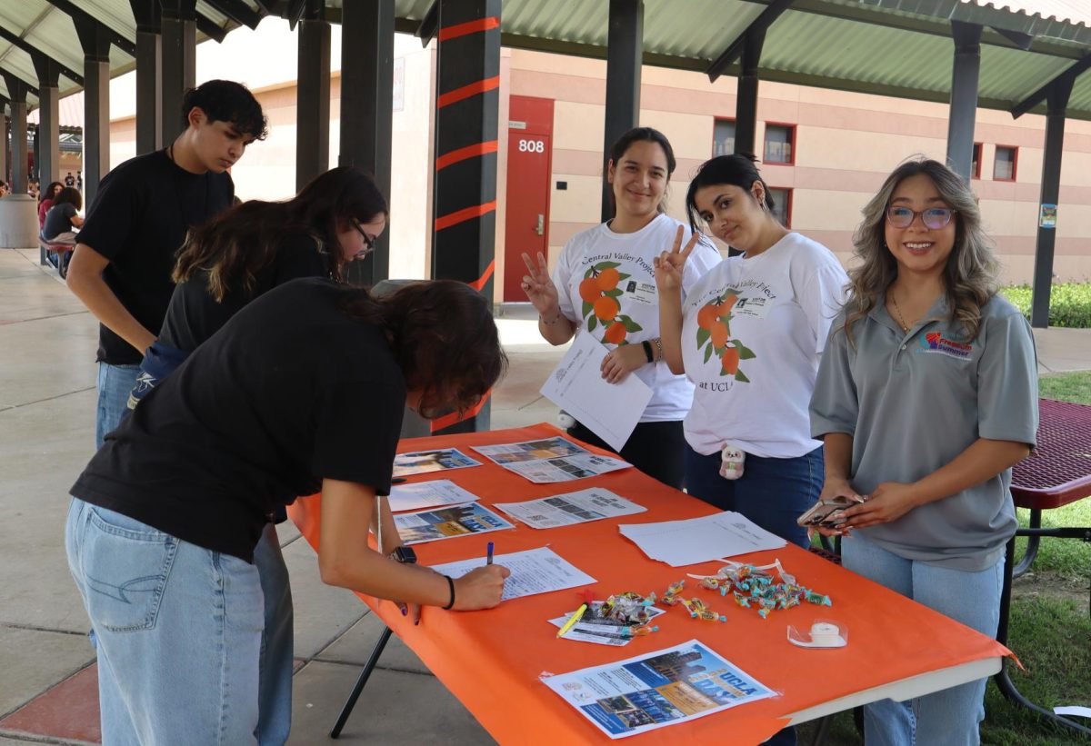 Students sign up to be a part of the Central Valley Project Club during Club Rush Week and Granite Hills. 