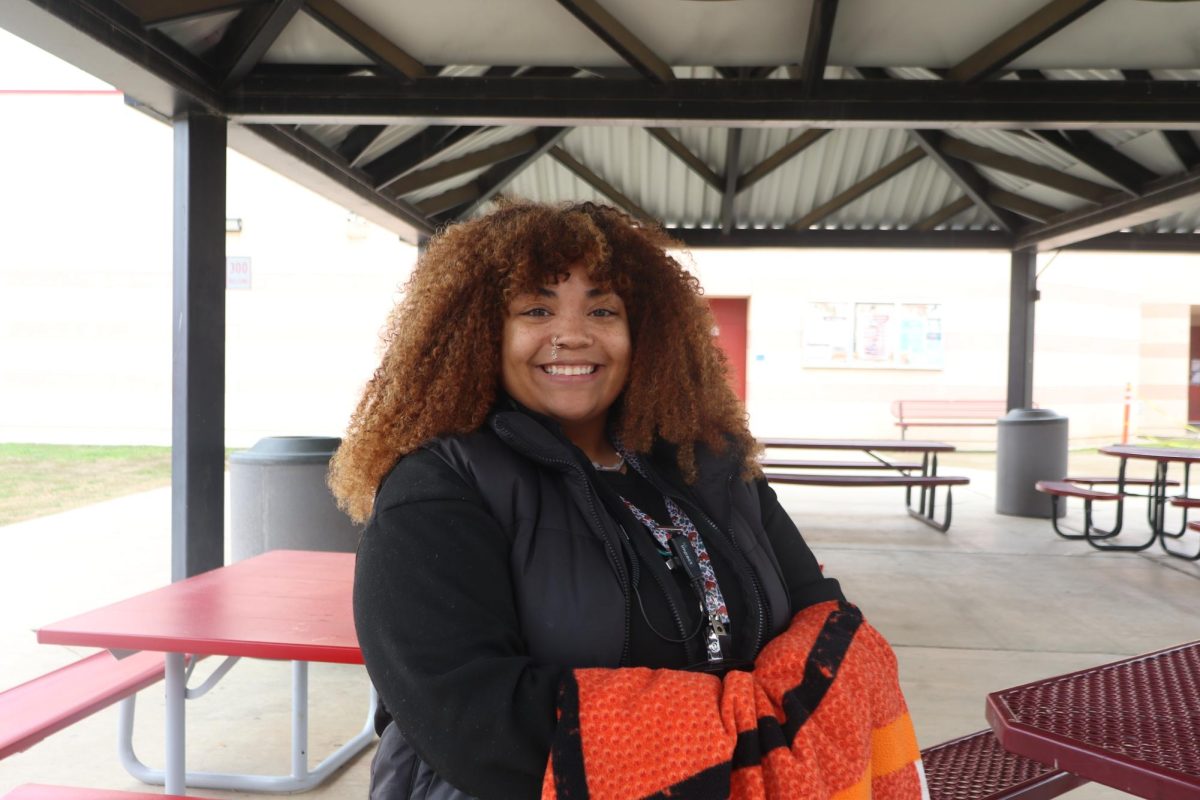 Ms. Fuston can be seen around campus helping and being there for students. 