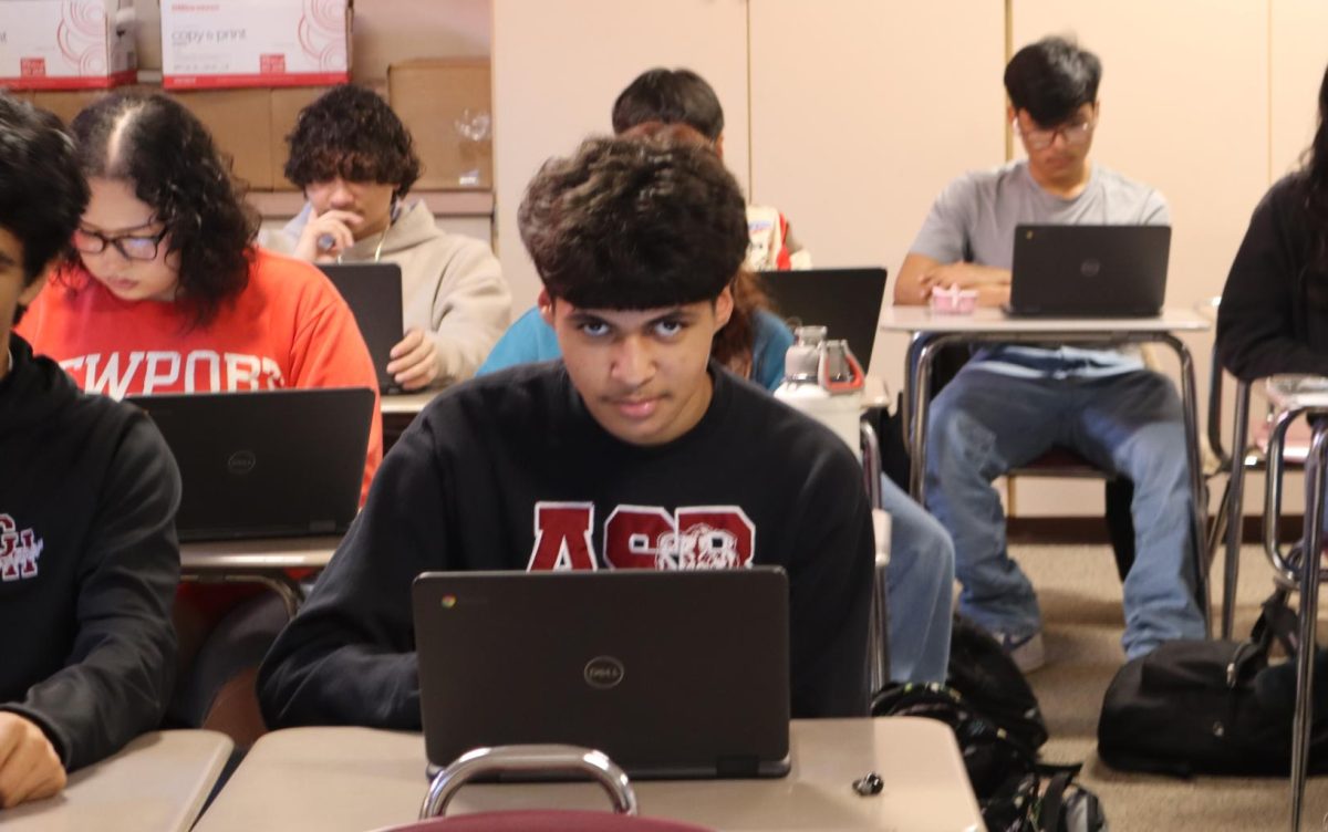 Students working in Mr. Martinez's 4th period AP English class.